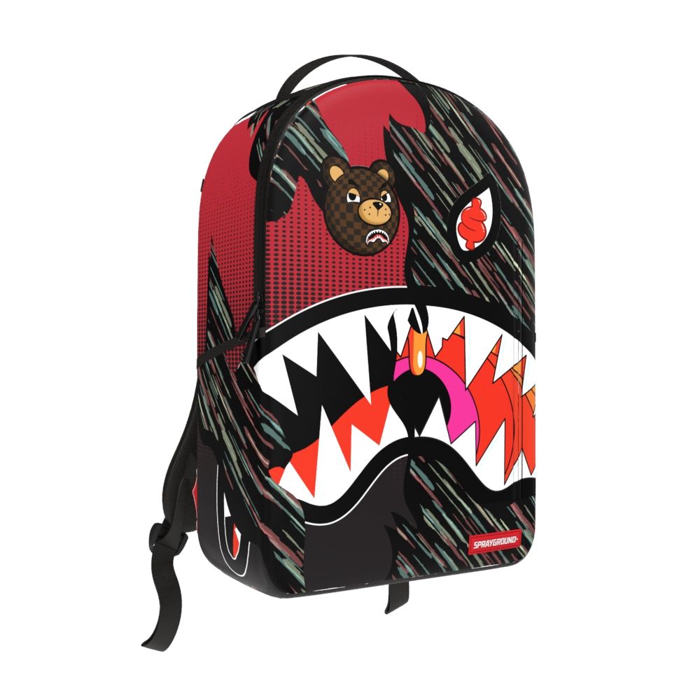 black red split backpack
