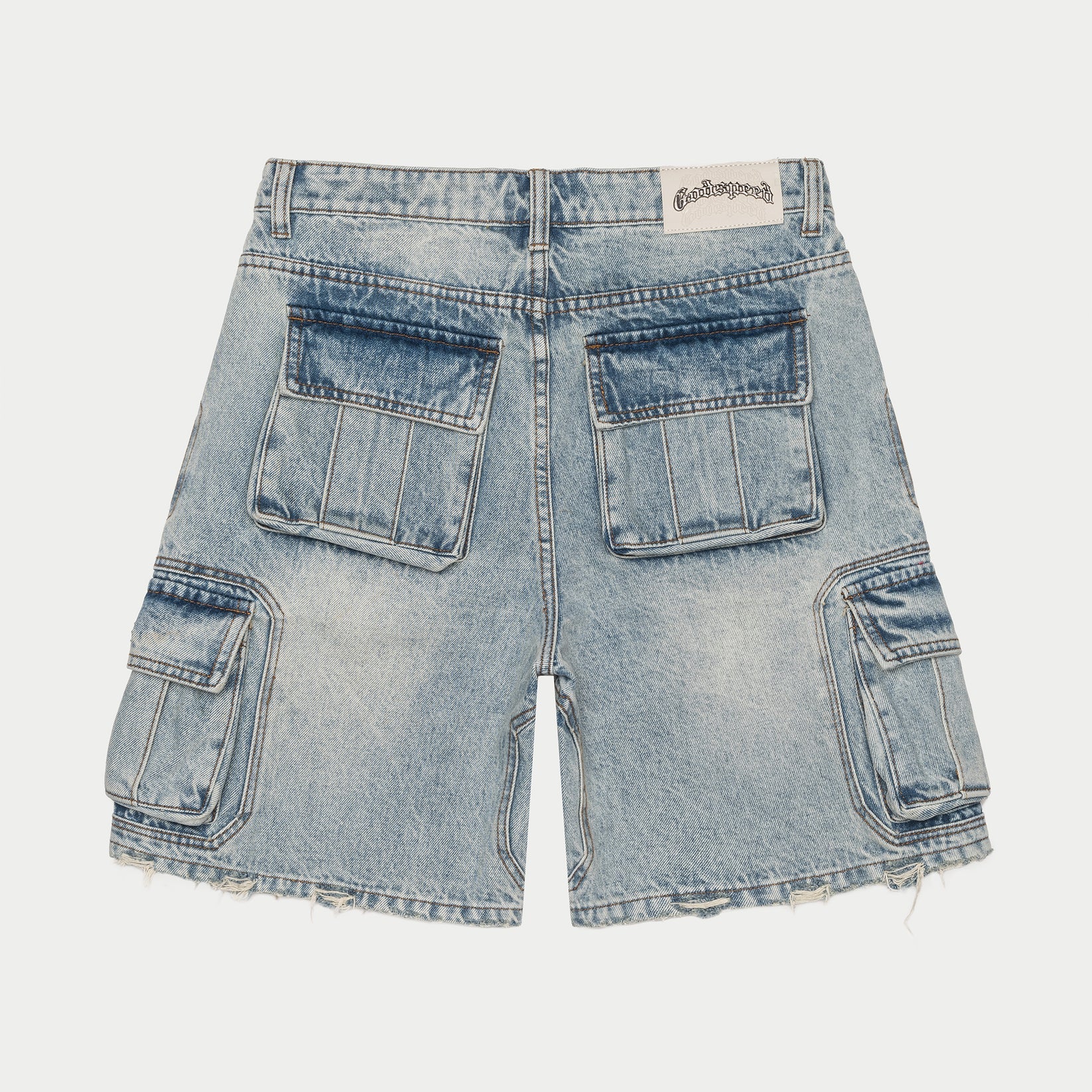Godspeed Octagon Cargon Denim Shorts (Blue)