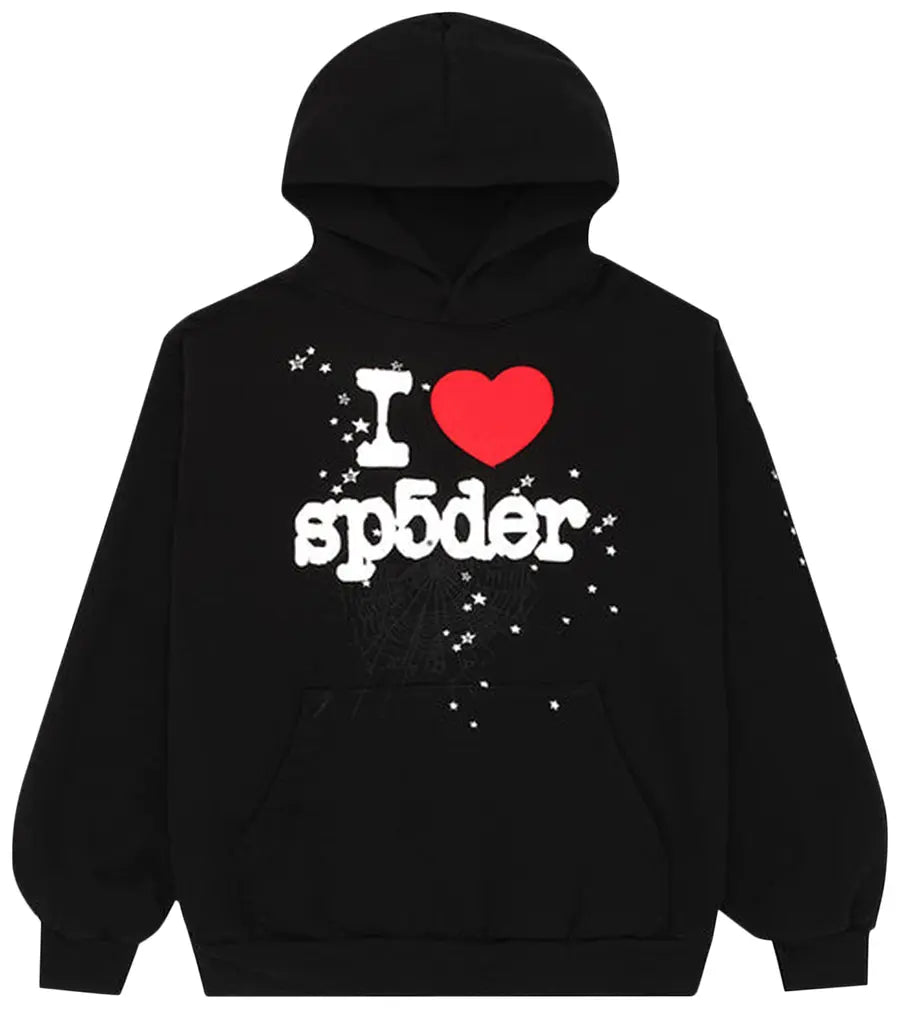 Sp5der I Heart SP5 Souvenir Hoodie Black