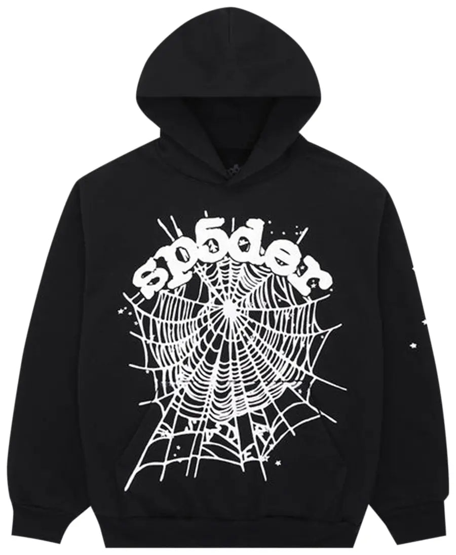 Sp5der OG Web Hoodie Black White
