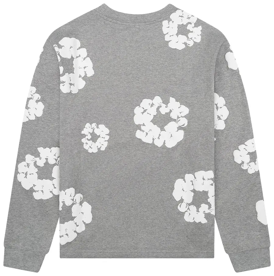 Denim Tears Long Sleeve Cotton Wreath T Shirt Grey