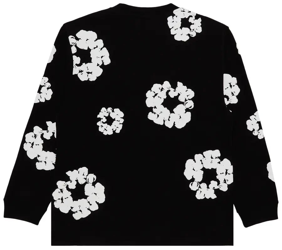Denim Tears Long Sleeve Cotton Wreath T Shirt Black
