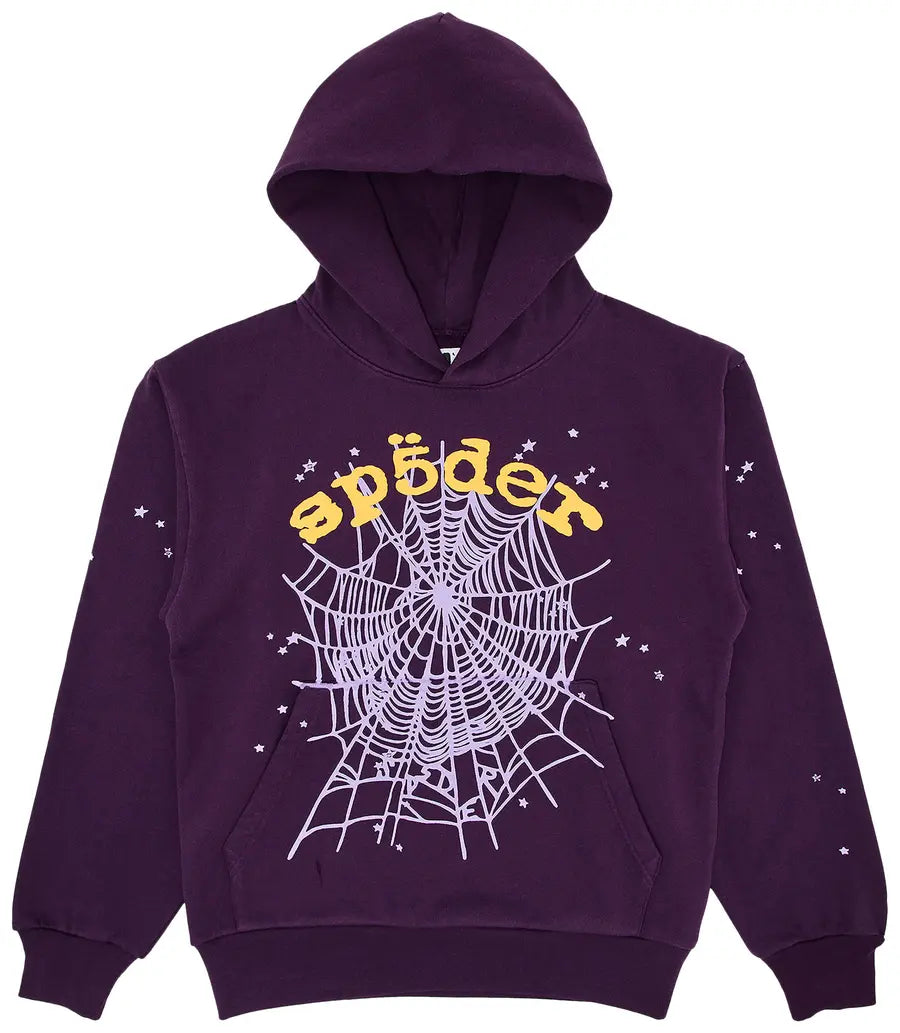 Sp5der Star OG Web V2 Hoodie Purple