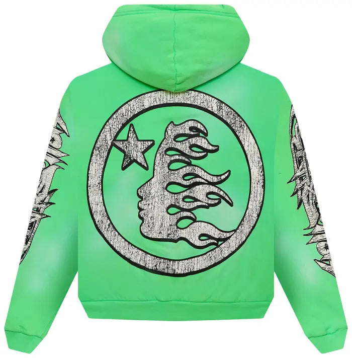 Hellstar 'Graffiti' Zip-Up Hoodie (Green)