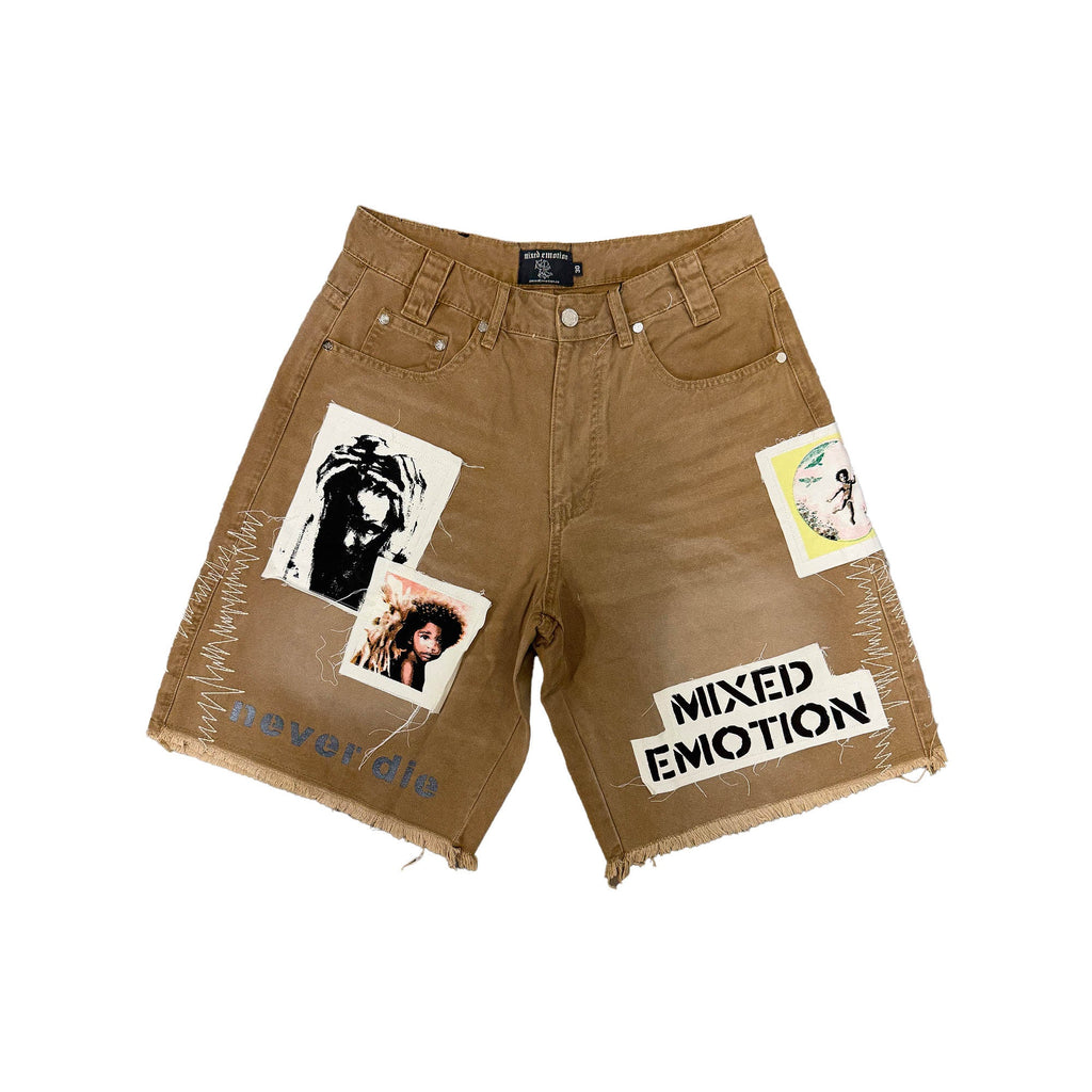 Mixed Emotion 'Chaos' Carpenter Shorts (Brown)