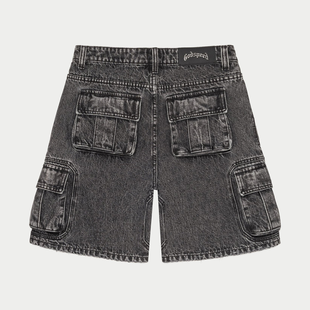 Godspeed Octagon Cargon Denim Shorts (Grey)