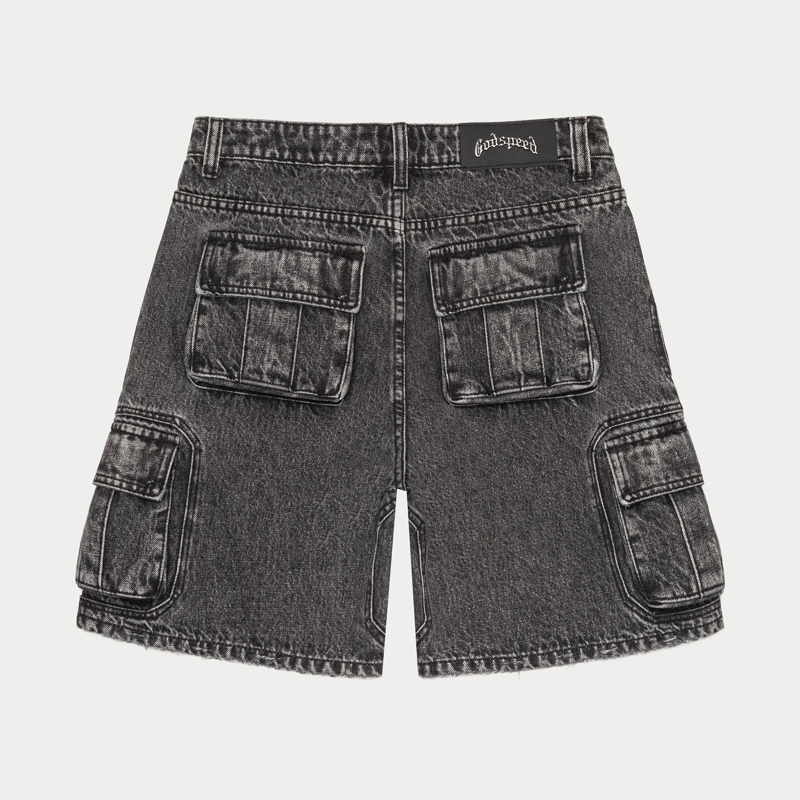 Godspeed Octagon Cargon Denim Shorts (Grey)