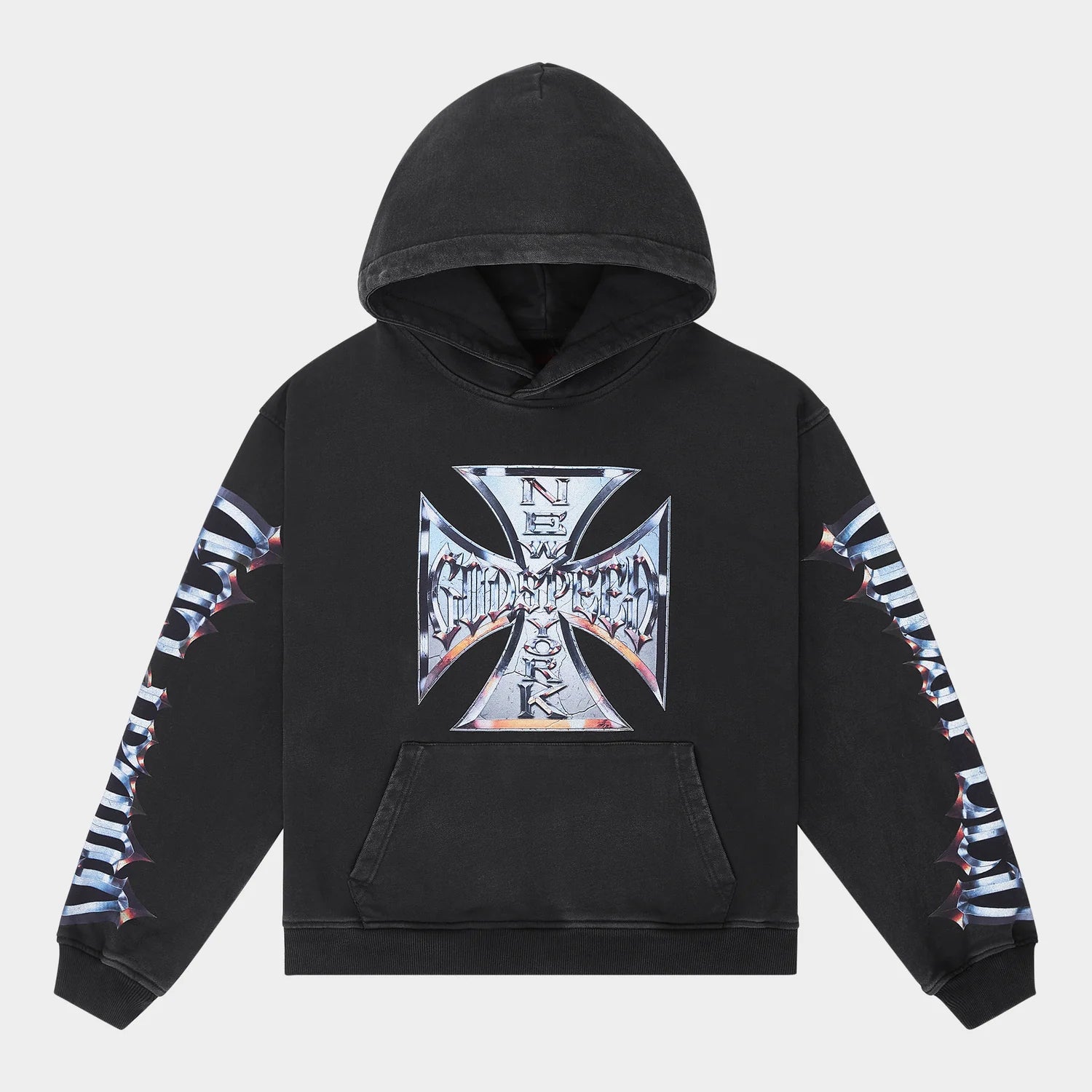 Godspeed 'Chrome MOTTO' Hoodie (Black wash)