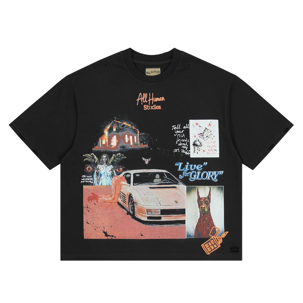 All Human Studios 'White Ferrari V2' T-Shirt (Black)