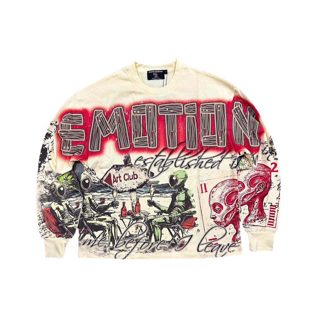 Mixed Emotion 'Art Club' Long Sleeve Shirt (Cream)