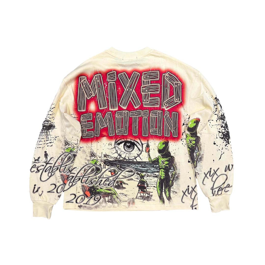 Mixed Emotion 'Art Club' Long Sleeve Shirt (Cream)