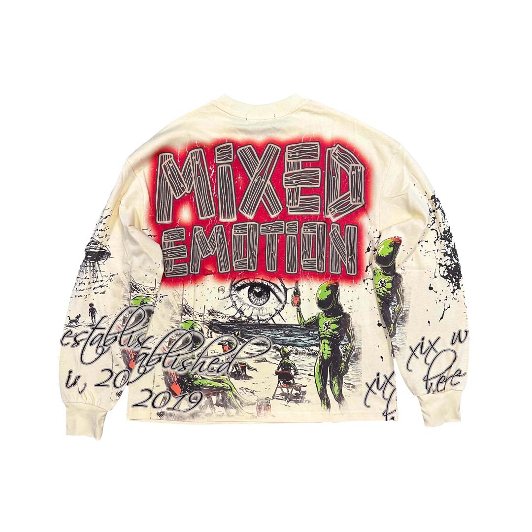 Mixed Emotion 'Art Club' Long Sleeve Shirt (Cream)