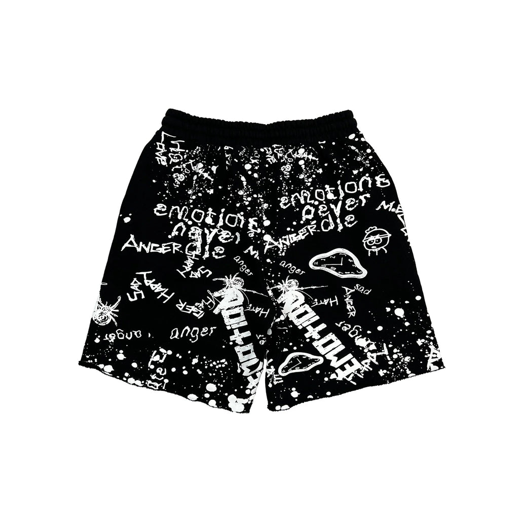 Mixed Emotion Black “Graffiti” Shorts