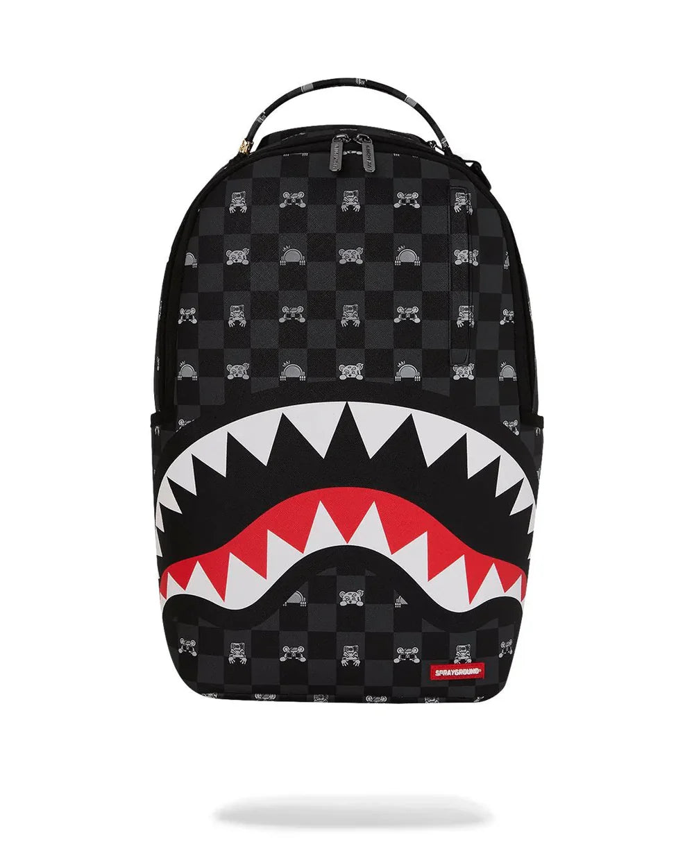Gray Peeking Character Check Backpack