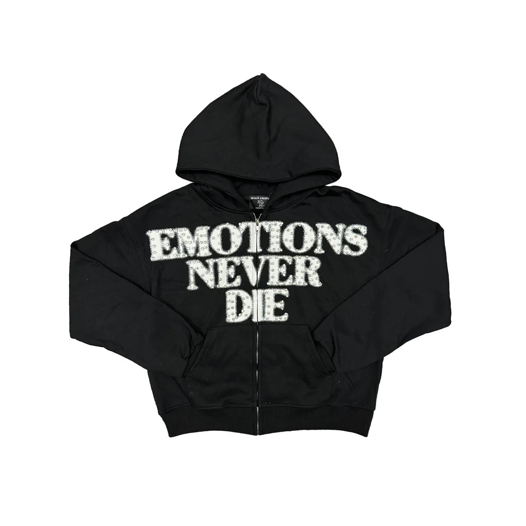 Mixed Emotion Black End Zip Up