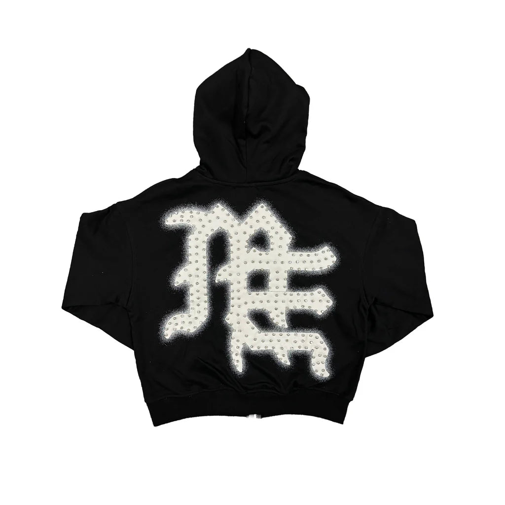 Mixed Emotion Black End Zip Up