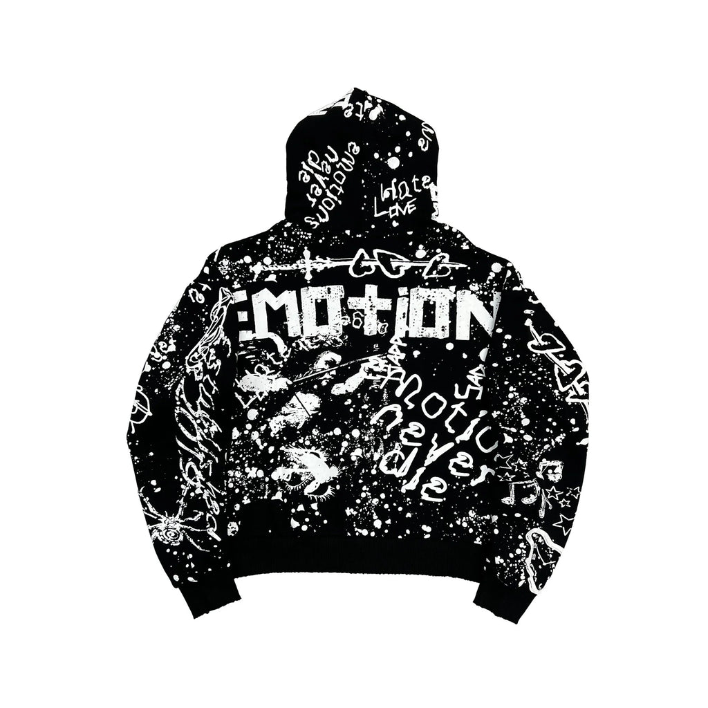 Mixed Emotion Black “Graffiti” Zip Up