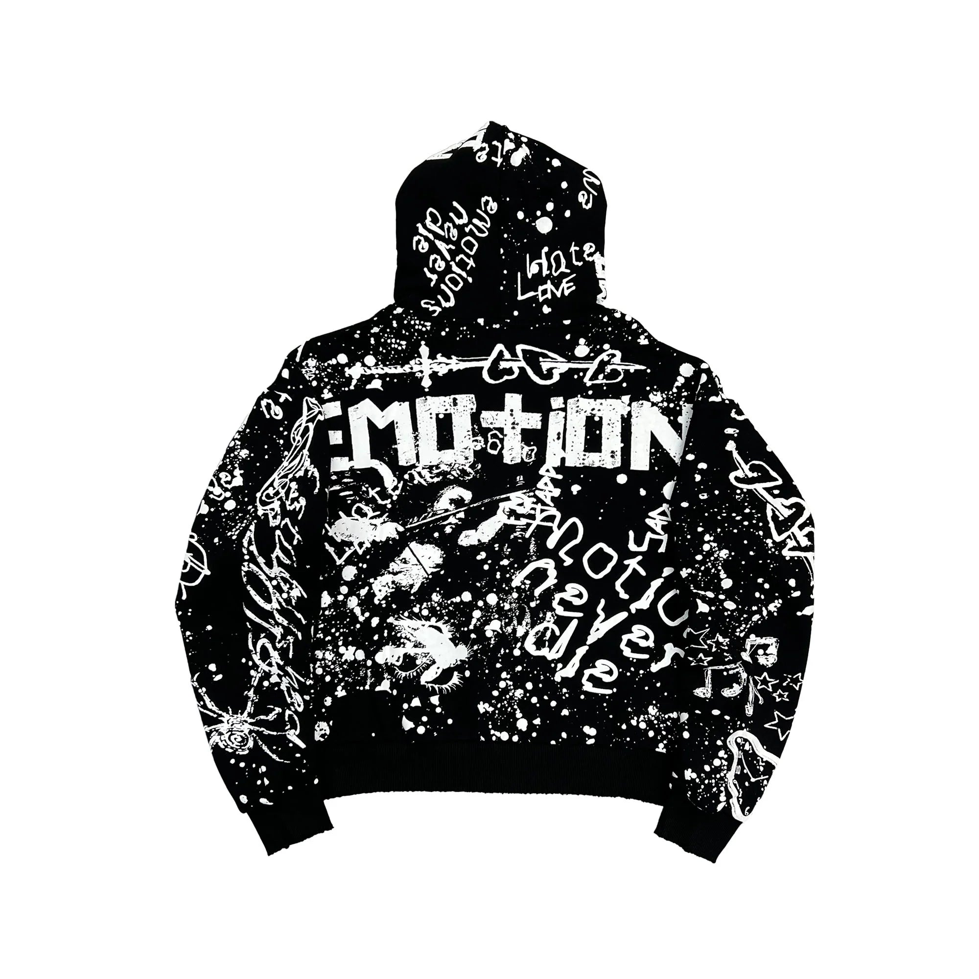 Mixed Emotion Black “Graffiti” Zip Up