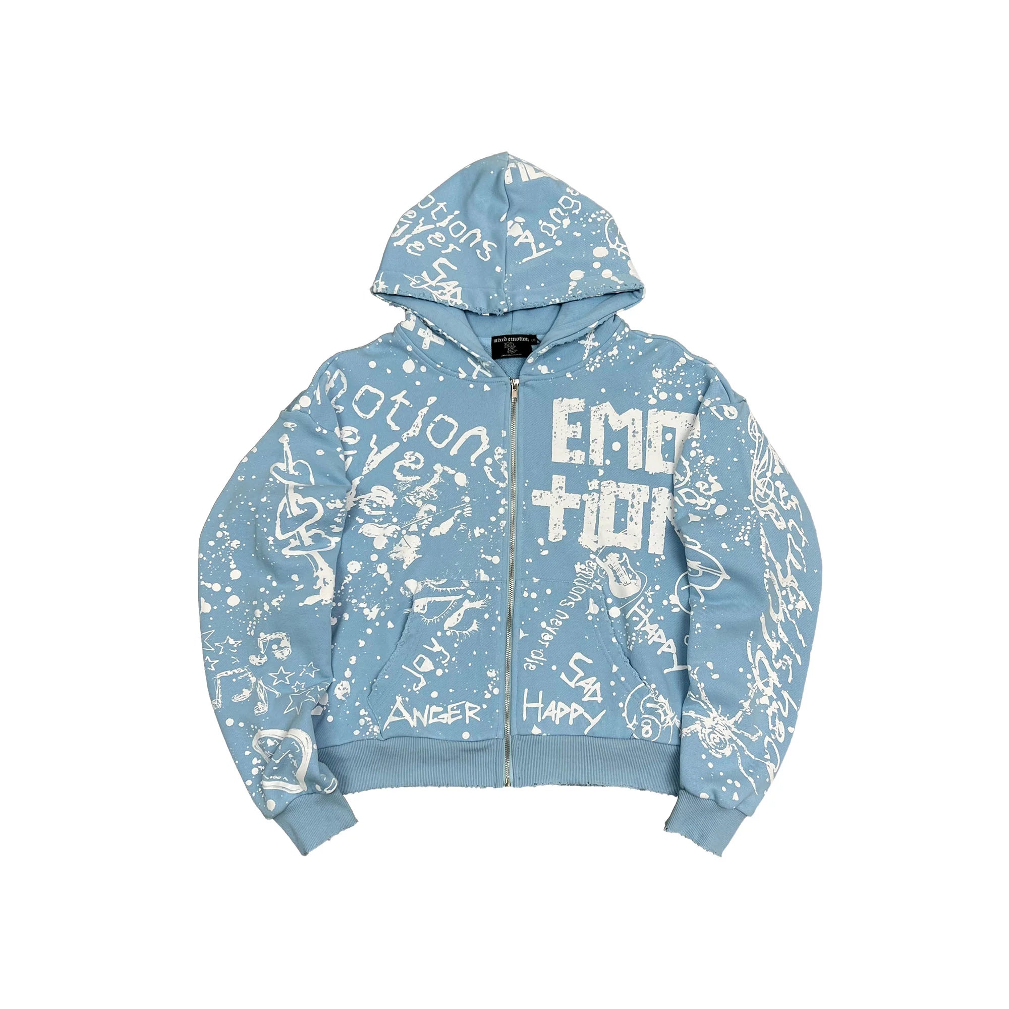 Mixed Emotion Blue “Graffiti” Zip Up