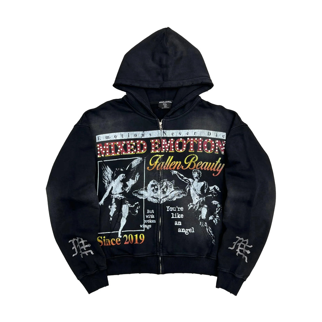Mixed Emotion Broken Wing Zip