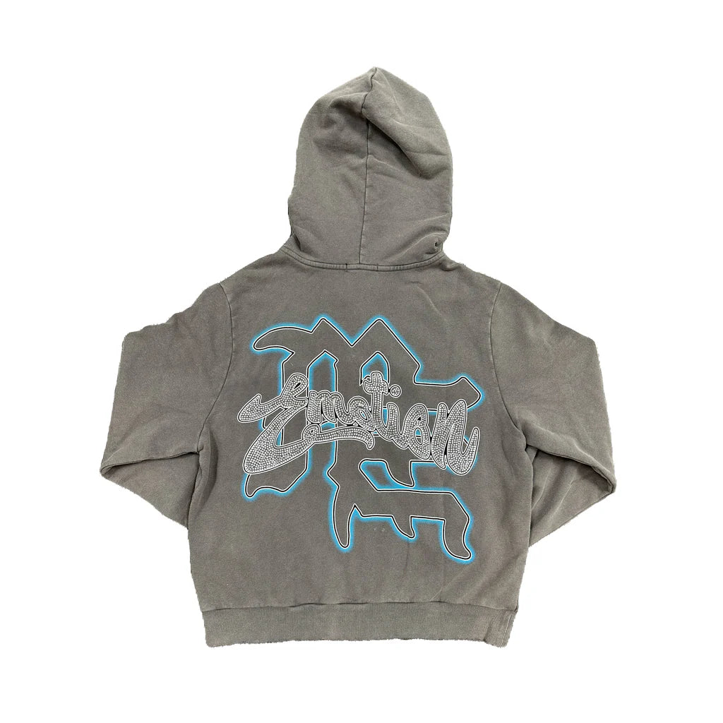 Mixed Emotion Grey Cupid Zip Up