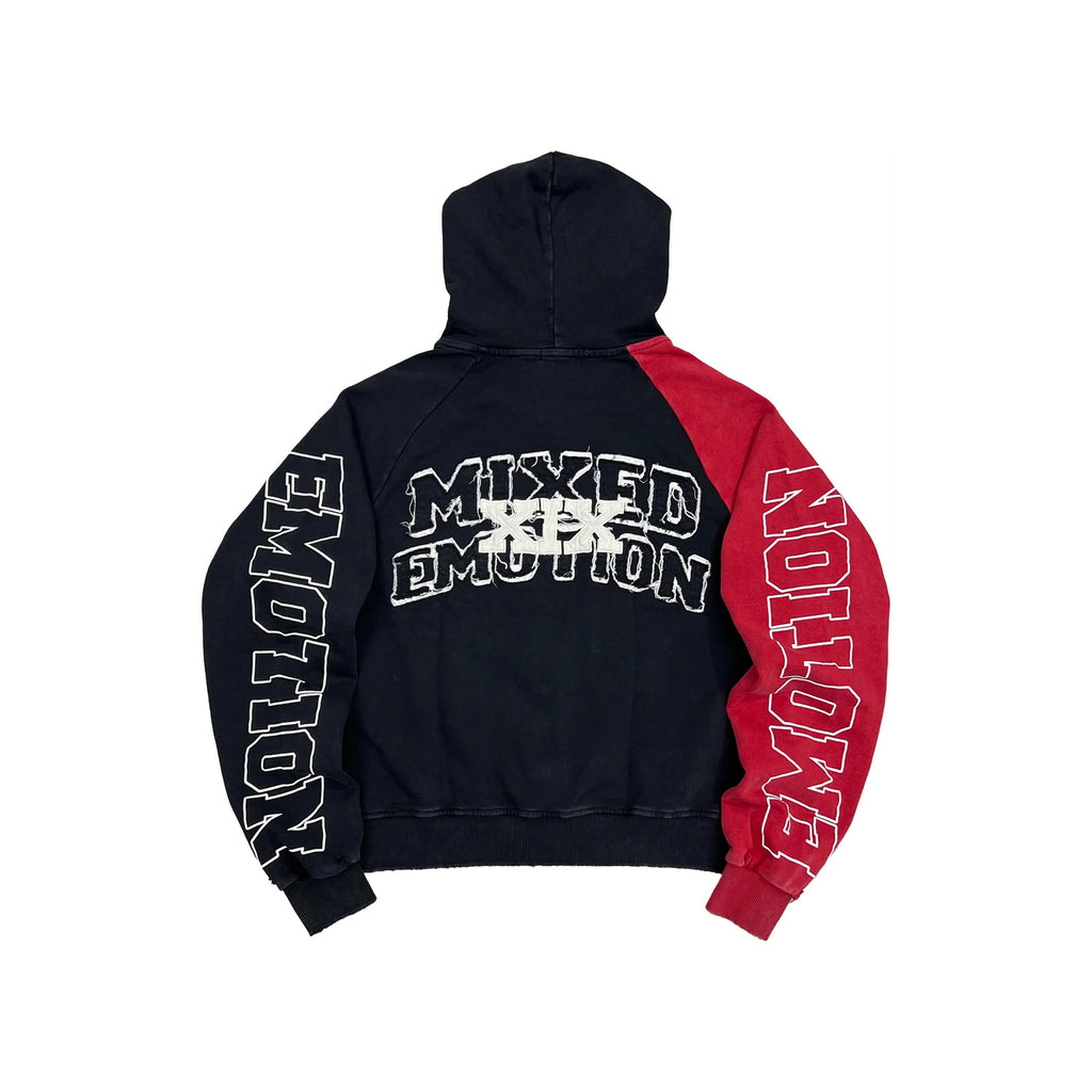 Mixed Emotion Red “Split Decision” Hoodie