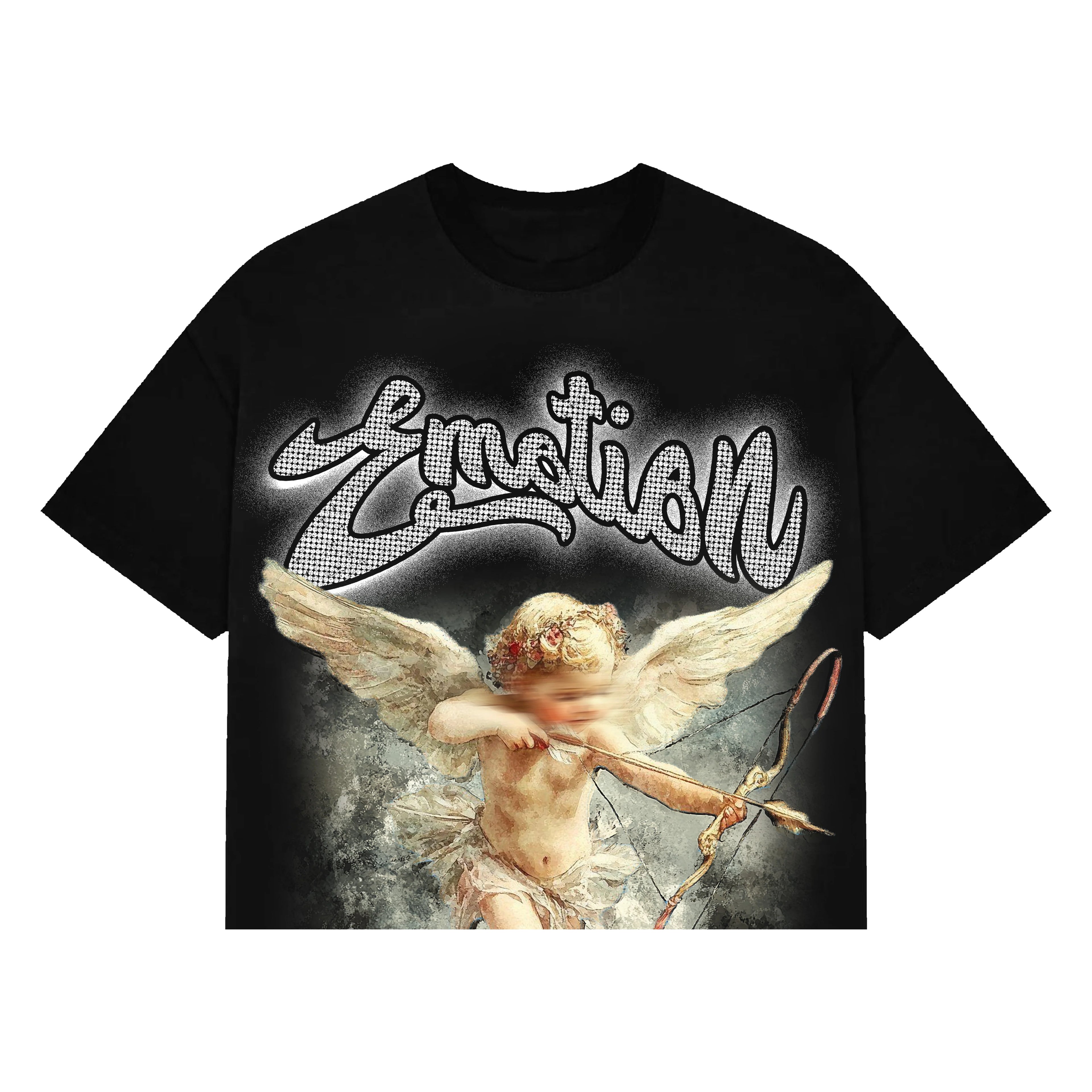 Mixed Emotion 'Cupid' Rhinestone T-Shirt (Black)