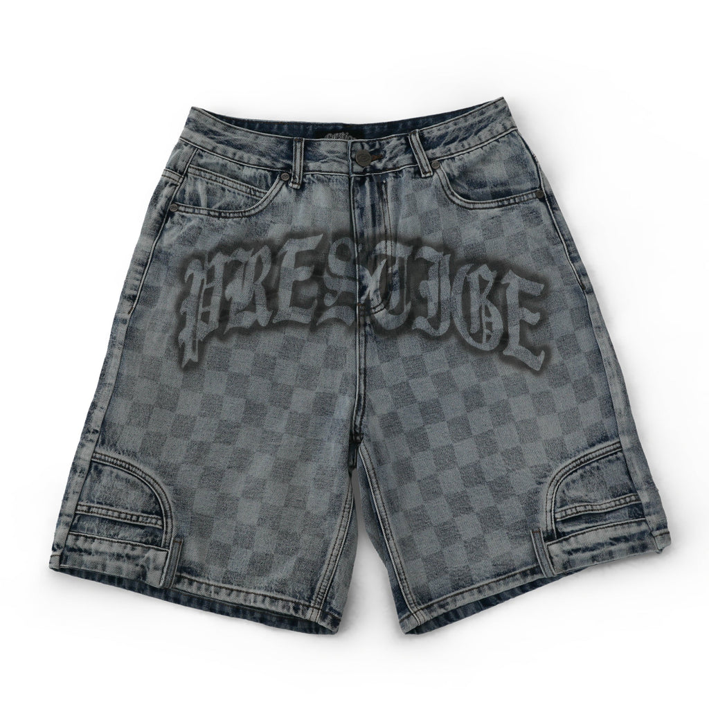 Prestige Checkers Denim Shorts