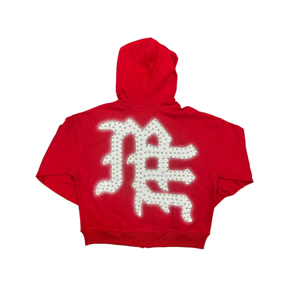 Mixed Emotion Red End Zip Up