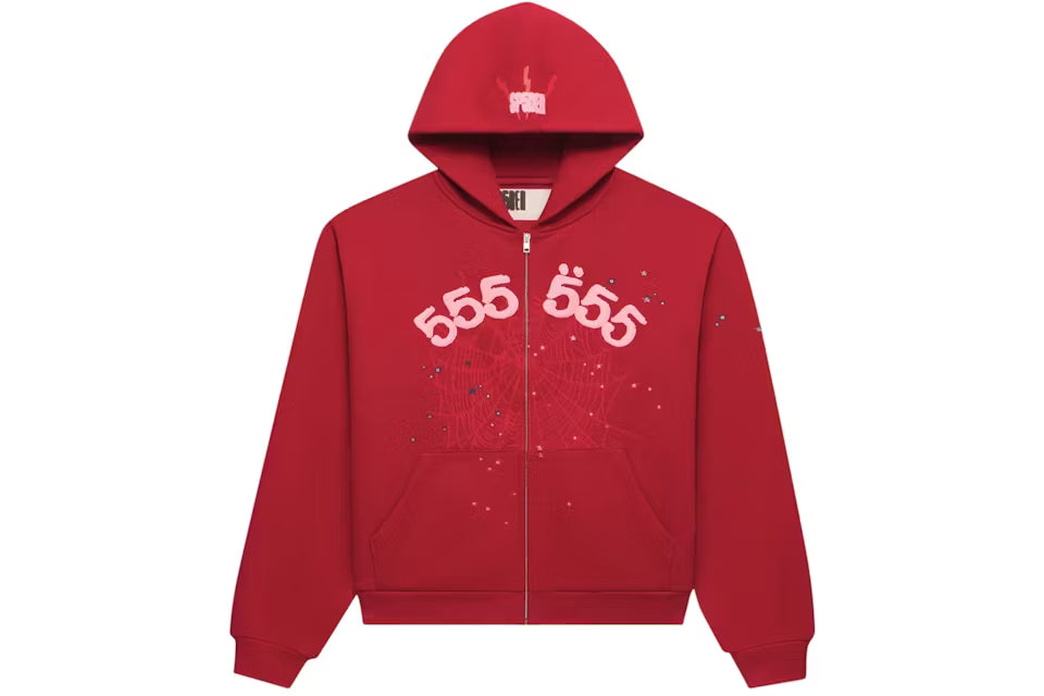 Sp5der 'Angel Number' Zip (Merlot)