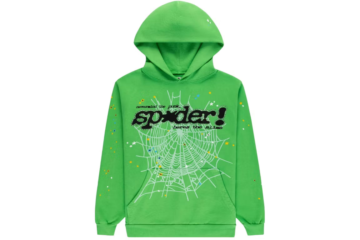 Sp5der Slime Green Punk V2 Hoodie