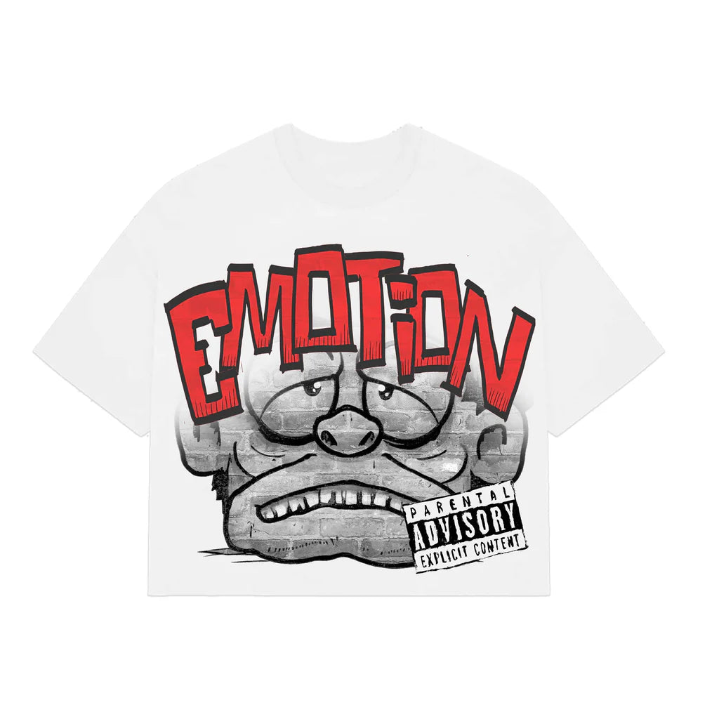 Mixed Emotion White Monster Tee