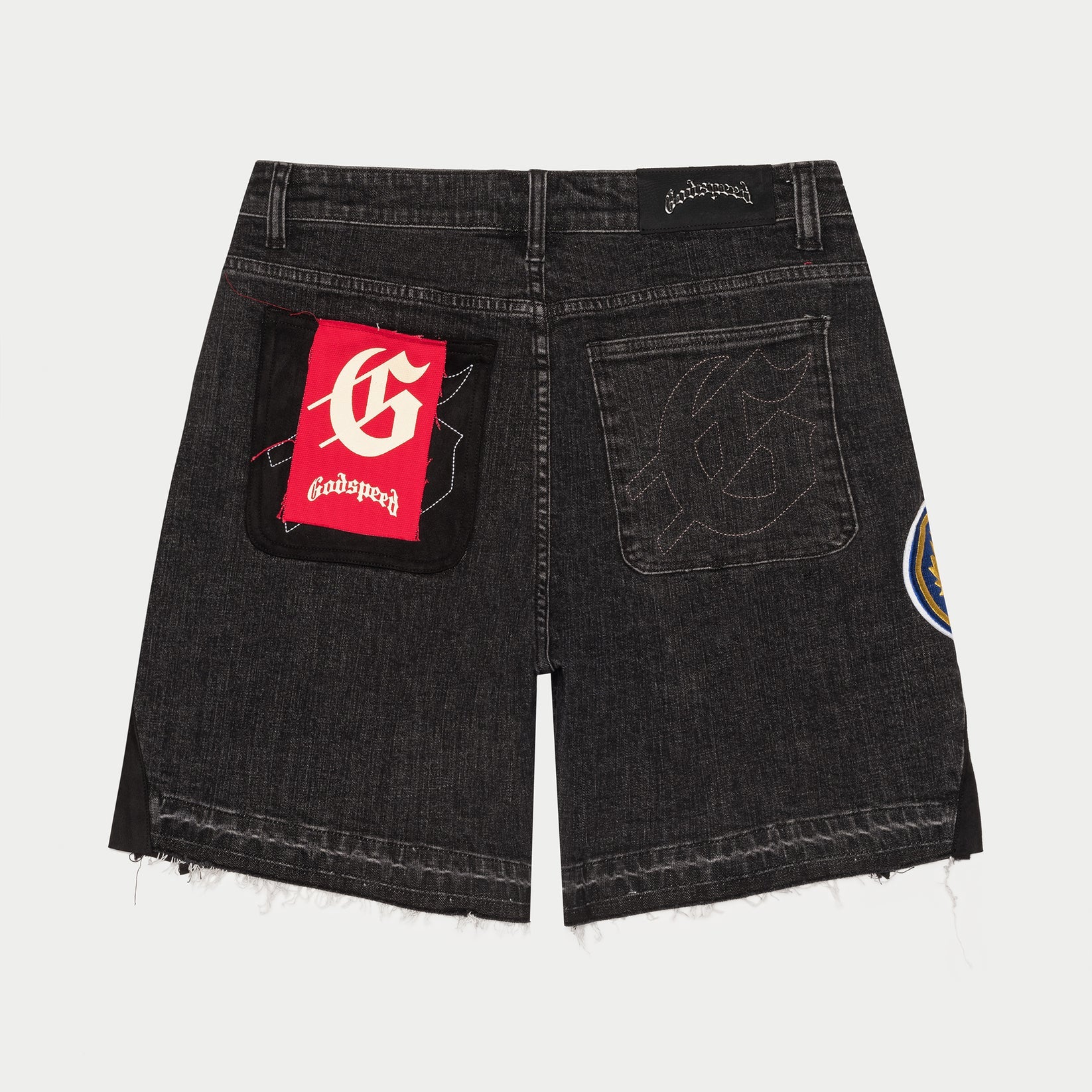 Godspeed Denim Black Patch Jeans Shorts