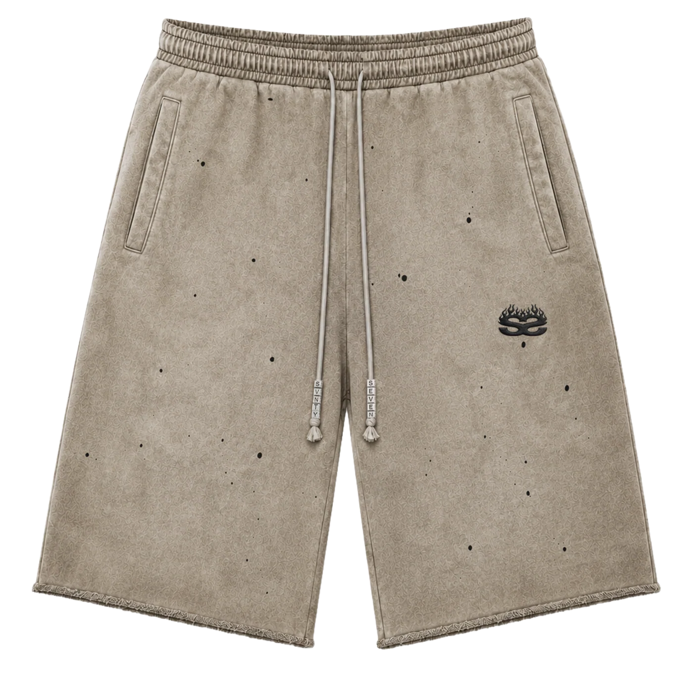 77 Studios 'Charm Distressed' 3/4 Shorts